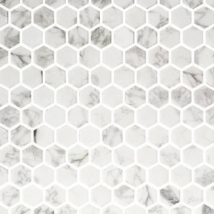Image 2 of Hexagon Stones Statuario Matte 12" x 12" HEXST3246 Centura Hexagon Mosaic Tiles sold at Floors & Baths Pro's