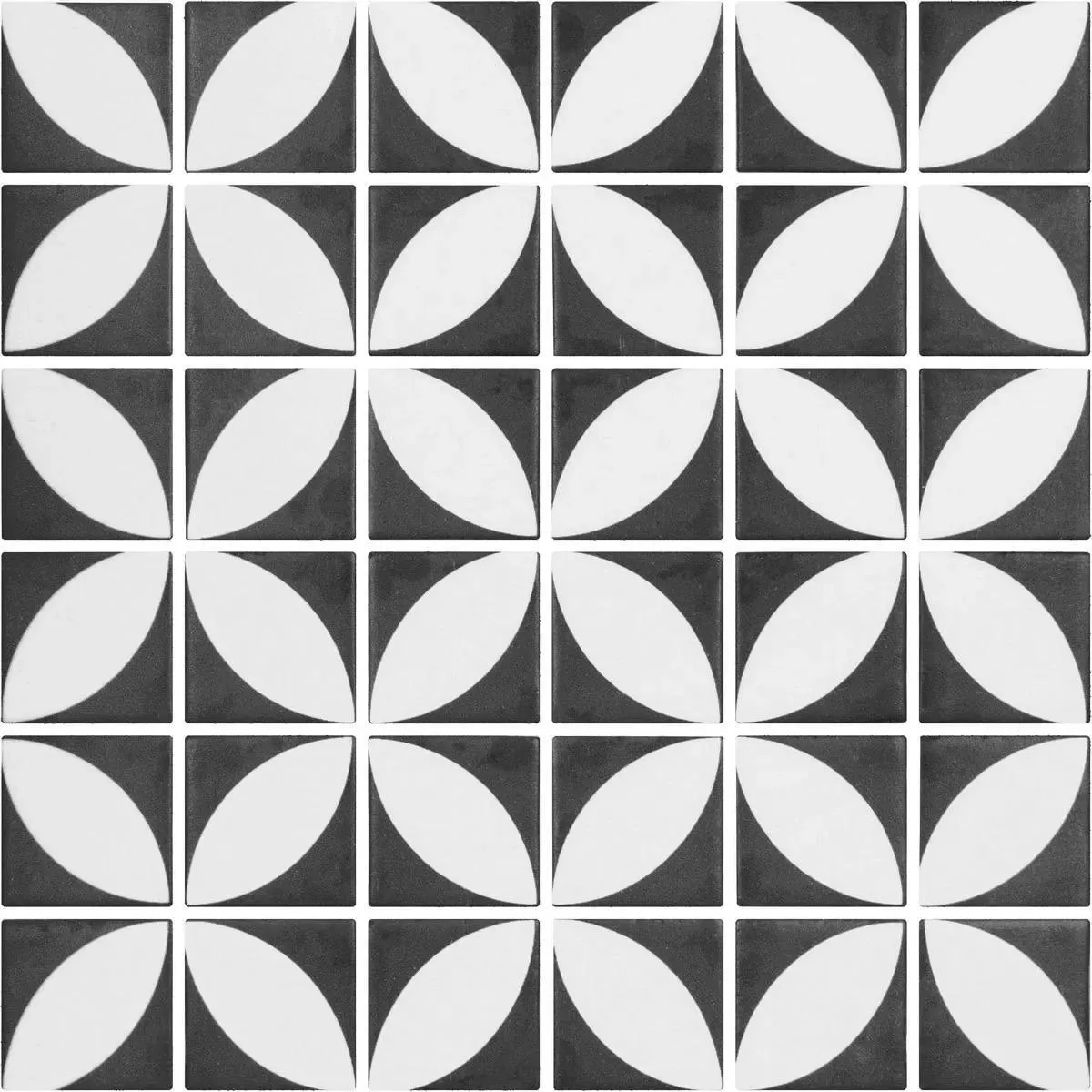 Penta Azalea Black Matte 12" x 12" 2006308 Centura Square Mosaic Tiles