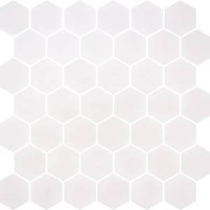  Stoneglass Hex Stoneglass Hex White Matte 12" x 12" STGLWHHEX Centura Hexagon Mosaic Tiles 