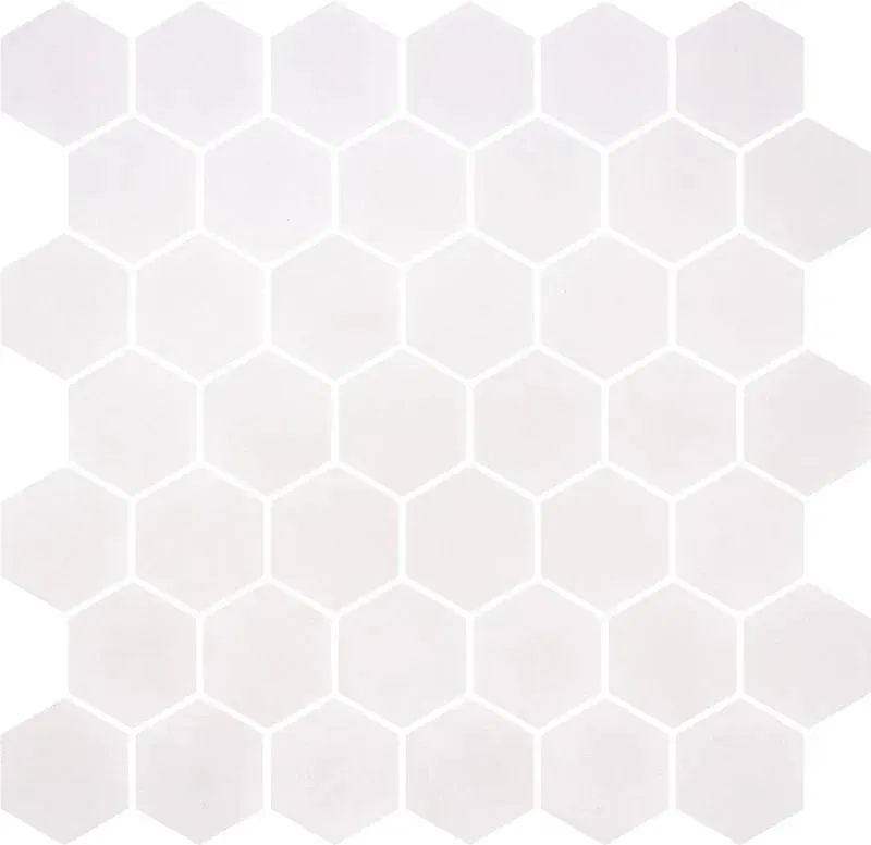 Stoneglass Hex White Matte 12" x 12" STGLWHHEX Centura Hexagon Mosaic Tiles