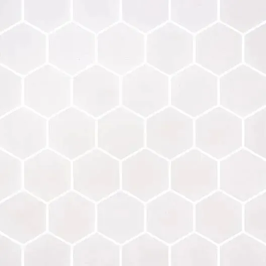 Stoneglass Hex White Matte 12" x 12" STGLWHHEX Centura Hexagon Mosaic Tiles