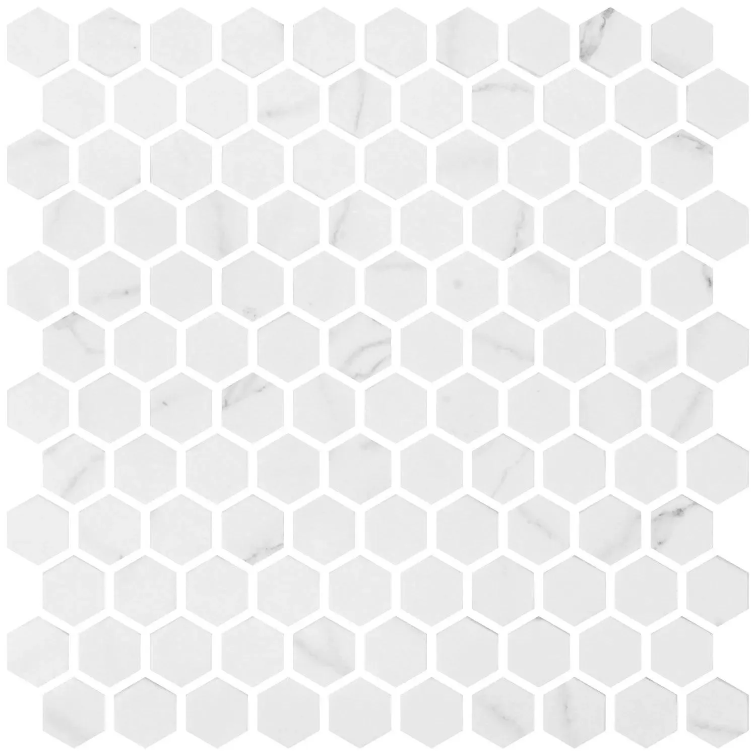 Hex Ecostone Matte Venato White 12" x 12" ESTVEWHMHEX Centura Hexagon Mosaic Tiles