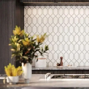 Image 2 of La Marca Statuario Nuovo Polished 12" x 13" 4501-0410-0 Anatolia Hexagon Mosaic Tiles sold at Floors & Baths Pro's