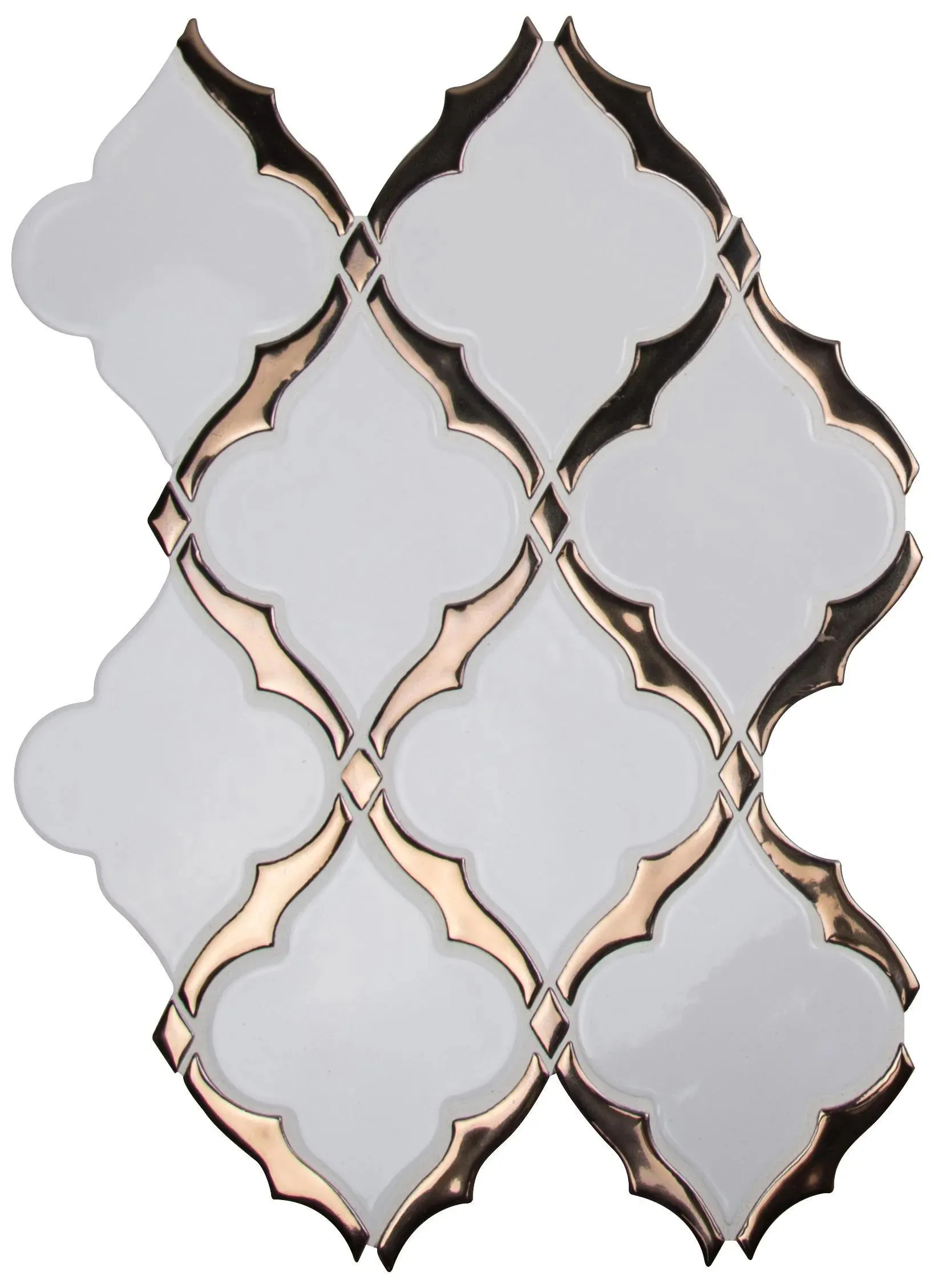 Victorian Light Arabesque Glossy 10-19/32" x 14-1/8" SMOT-PT-VICLTARAB8MM MSI Surfaces Other Mosaic Tiles