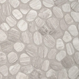  White Oak White Oak Gray-Light Tumbled 11-1/2" x 12" SMOT-PEB-WHTOAK MSI Surfaces Square Mosaic Tiles 