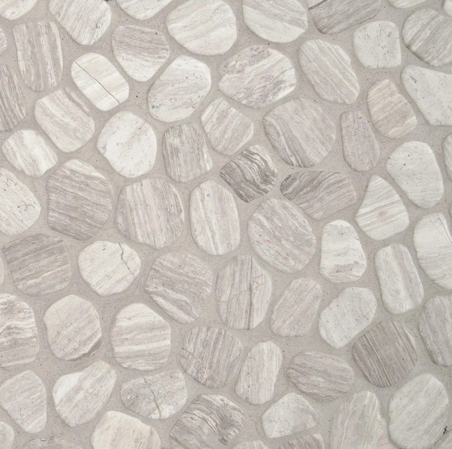 White Oak Gray-Light Tumbled 11-1/2" x 12" SMOT-PEB-WHTOAK MSI Surfaces Square Mosaic Tiles