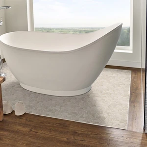 Image 2 of White Oak Gray-Light Tumbled 11-1/2" x 12" SMOT-PEB-WHTOAK MSI Surfaces Square Mosaic Tiles sold at Floors & Baths Pro's
