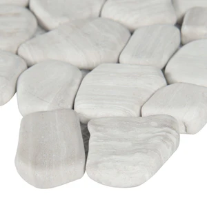 Image 3 of White Oak Gray-Light Tumbled 11-1/2" x 12" SMOT-PEB-WHTOAK MSI Surfaces Square Mosaic Tiles sold at Floors & Baths Pro's