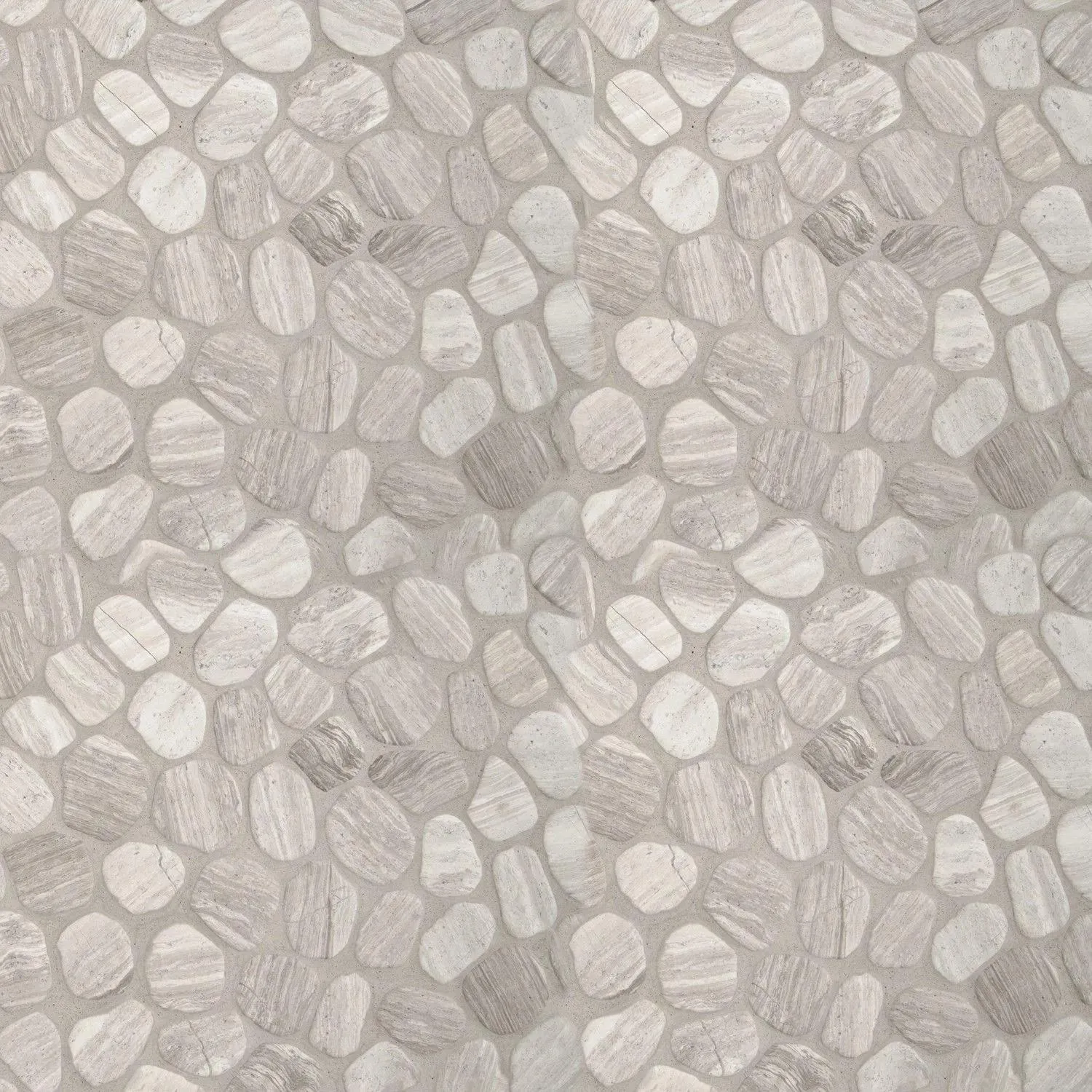 White Oak Gray-Light Tumbled 11-1/2" x 12" SMOT-PEB-WHTOAK MSI Surfaces Square Mosaic Tiles