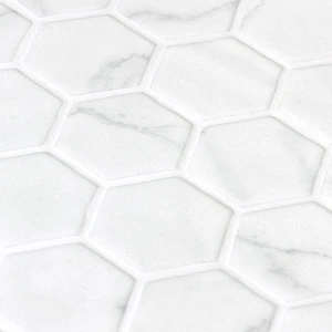 Image 4 of Hex XL Ecostones Matte Venato White 11-1/4" x 11-3/16" 2004575 Centura Hexagon Mosaic Tiles sold at Floors & Baths Pro's