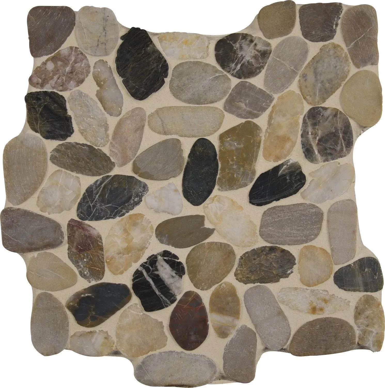 Mix River Multicolor Natural 12" x 12" SMOT-PEB-MIXRVR MSI Surfaces Square Mosaic Tiles