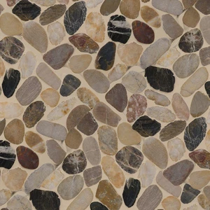 Image 5 of Mix River Multicolor Natural 12" x 12" SMOT-PEB-MIXRVR MSI Surfaces Square Mosaic Tiles sold at Floors & Baths Pro's