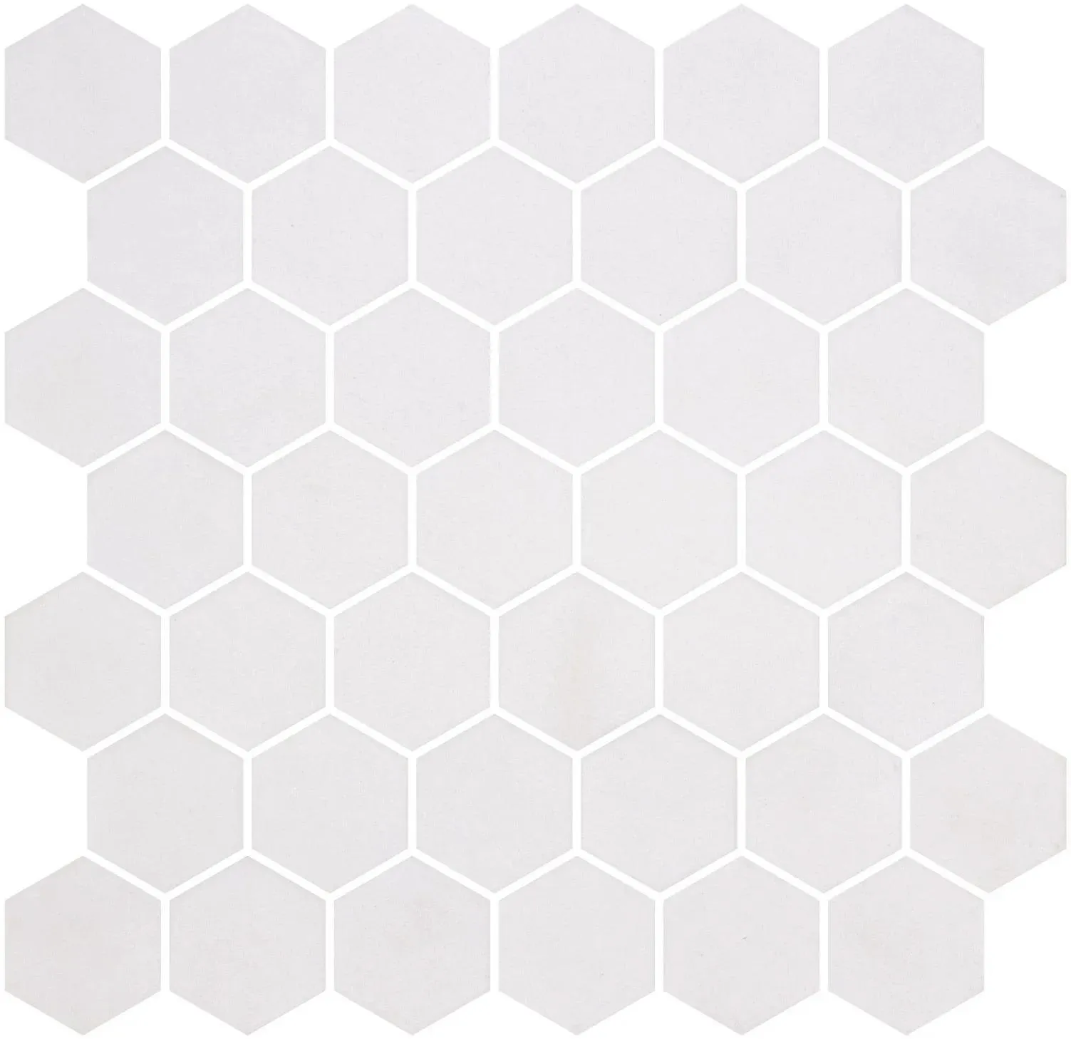 Hex XL NatureGlass Matte White 12" x 12" NAGLWHHEX Centura Hexagon Mosaic Tiles