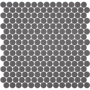 Image 2 of Penny Natureglass Matte Dark Grey 11" x 11" PE2005001 Centura Circle Mosaic Tiles sold at Floors & Baths Pro's