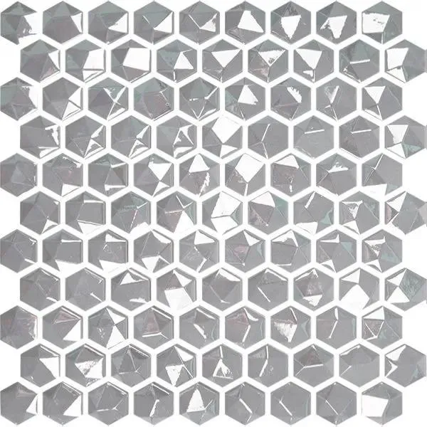 Edna Hexagon Cloud Glossy 12" x 12" HEX352D Centura Hexagon Mosaic Tiles