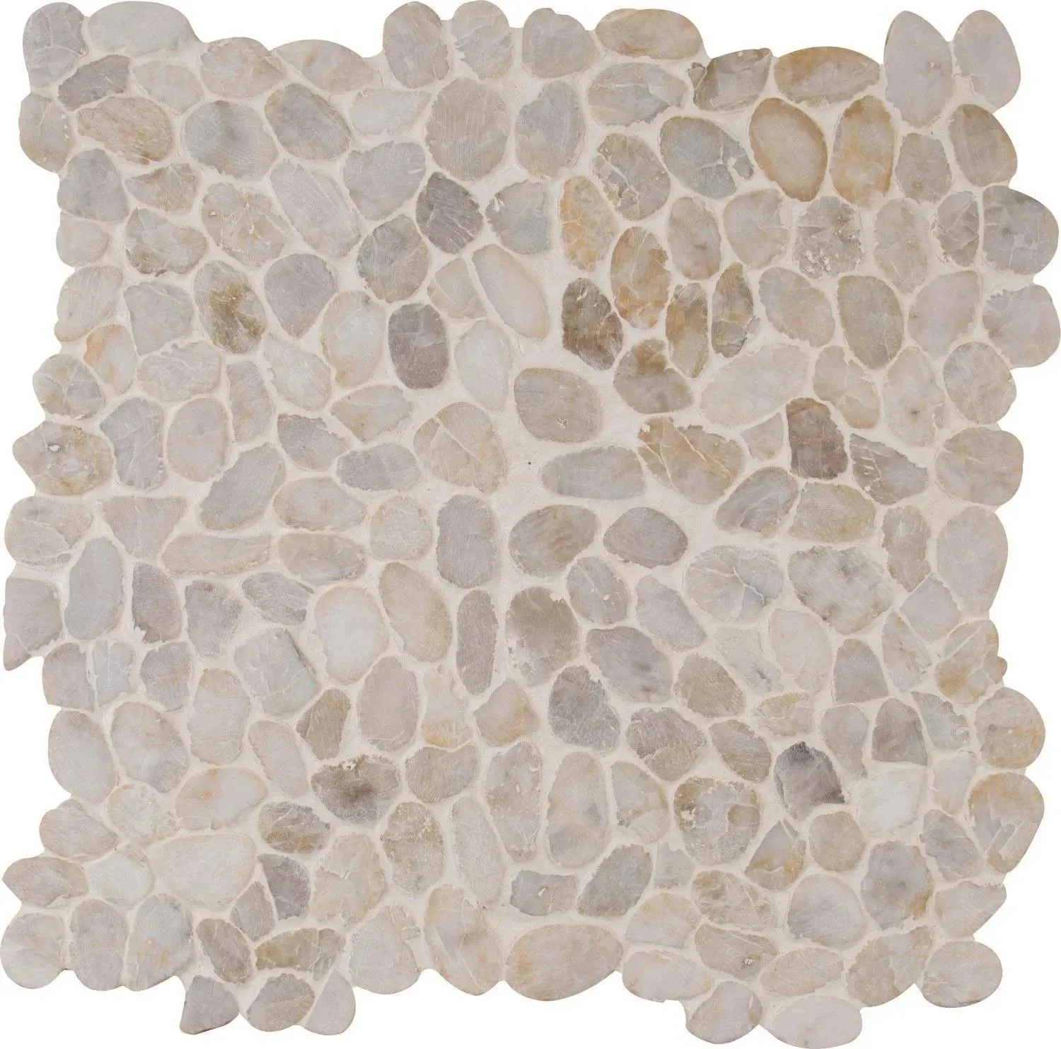 Dorado River White-Warm Tumbled 12" x 12" SMOT-PEB-DORADO MSI Surfaces Square Mosaic Tiles