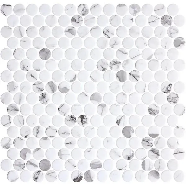 Penny Ecostone Matte Fosco 11" x 11" PE2005019 Centura Circle Mosaic Tiles