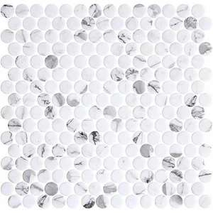 Image 2 of Penny Ecostone Matte Fosco 11" x 11" PE2005019 Centura Circle Mosaic Tiles sold at Floors & Baths Pro's