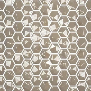 Image 2 of Edna Hexagon Coffee Glossy 12" x 12" HEX354D Centura Hexagon Mosaic Tiles sold at Floors & Baths Pro's