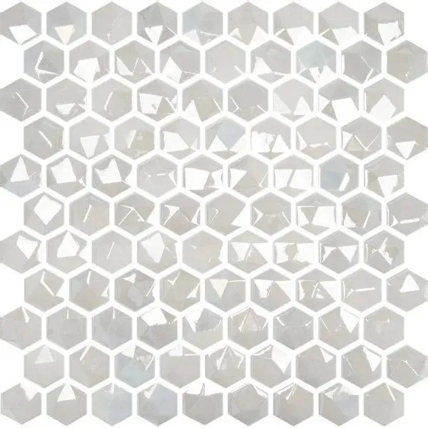 Edna Hexagon White Glossy 12" x 12" HEX350D Centura Hexagon Mosaic Tiles
