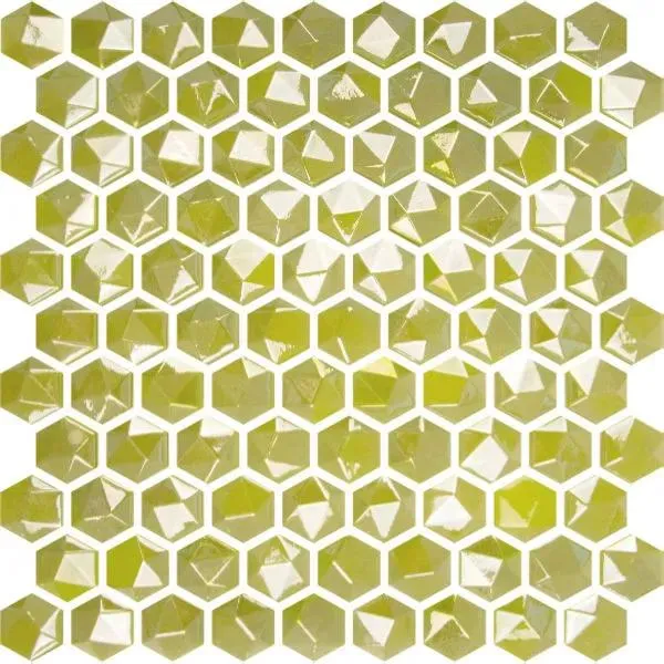 Edna Hexagon Pistachio Glossy 12" x 12" HEX363D Centura Hexagon Mosaic Tiles