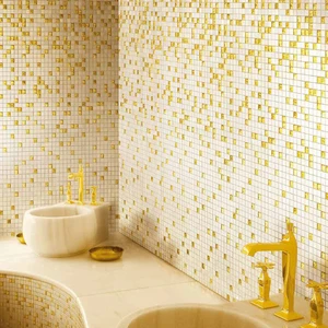 Image 2 of Shading Blends Gold Illusion 13" x 13" DEGOMO Centura Square Mosaic Tiles sold at Floors & Baths Pro's