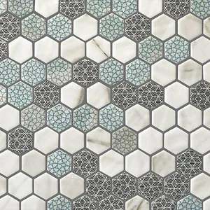 Image 2 of Hex Vintage Gilda Matte 12" x 12" VINGIMAHEX Centura Hexagon Mosaic Tiles sold at Floors & Baths Pro's