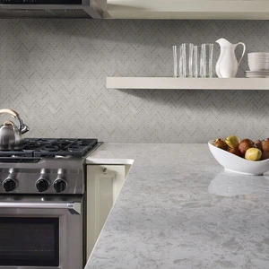 Image 2 of Dove Gray-Light Glossy 11-1/2" x 12-1/2" SMOT-PT-DG-HB MSI Surfaces Rectangle Mosaic Tiles sold at Floors & Baths Pro's