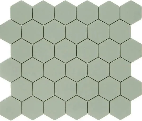 Pan Dan Salvia Matte 11" x 12" ESSALVIA48 Centura Hexagon Mosaic Tiles