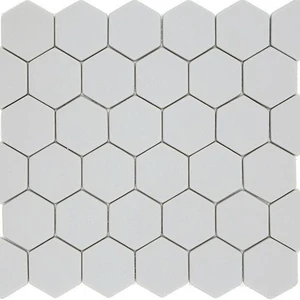  Etoile Pan Dan Salt Matte 11" x 12" ESSALT48 Centura Hexagon Mosaic Tiles 
