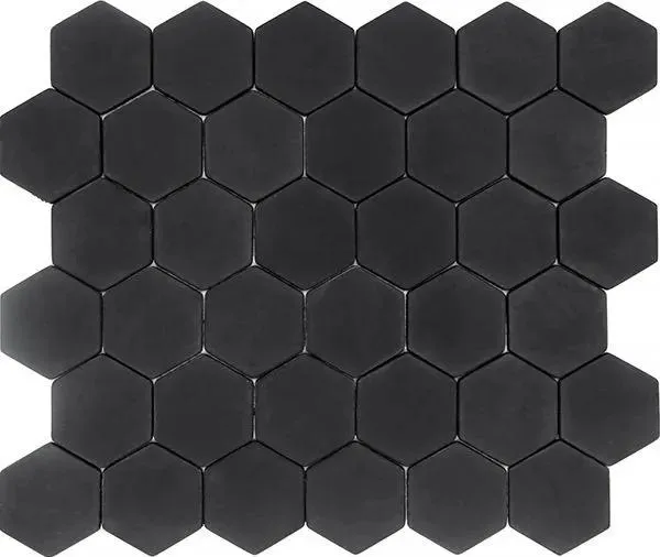 Pan Dan Graphite Matte 11" x 12" ESGRAPHITE48 Centura Hexagon Mosaic Tiles