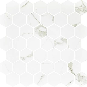 Statuario Statuario Mixed 12" x 12" STATMOHEXP Centura Hexagon Mosaic Tiles