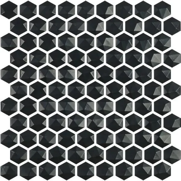 Edna Hexagon Anthracite Matte 12" x 12" HEX903D Centura Hexagon Mosaic Tiles