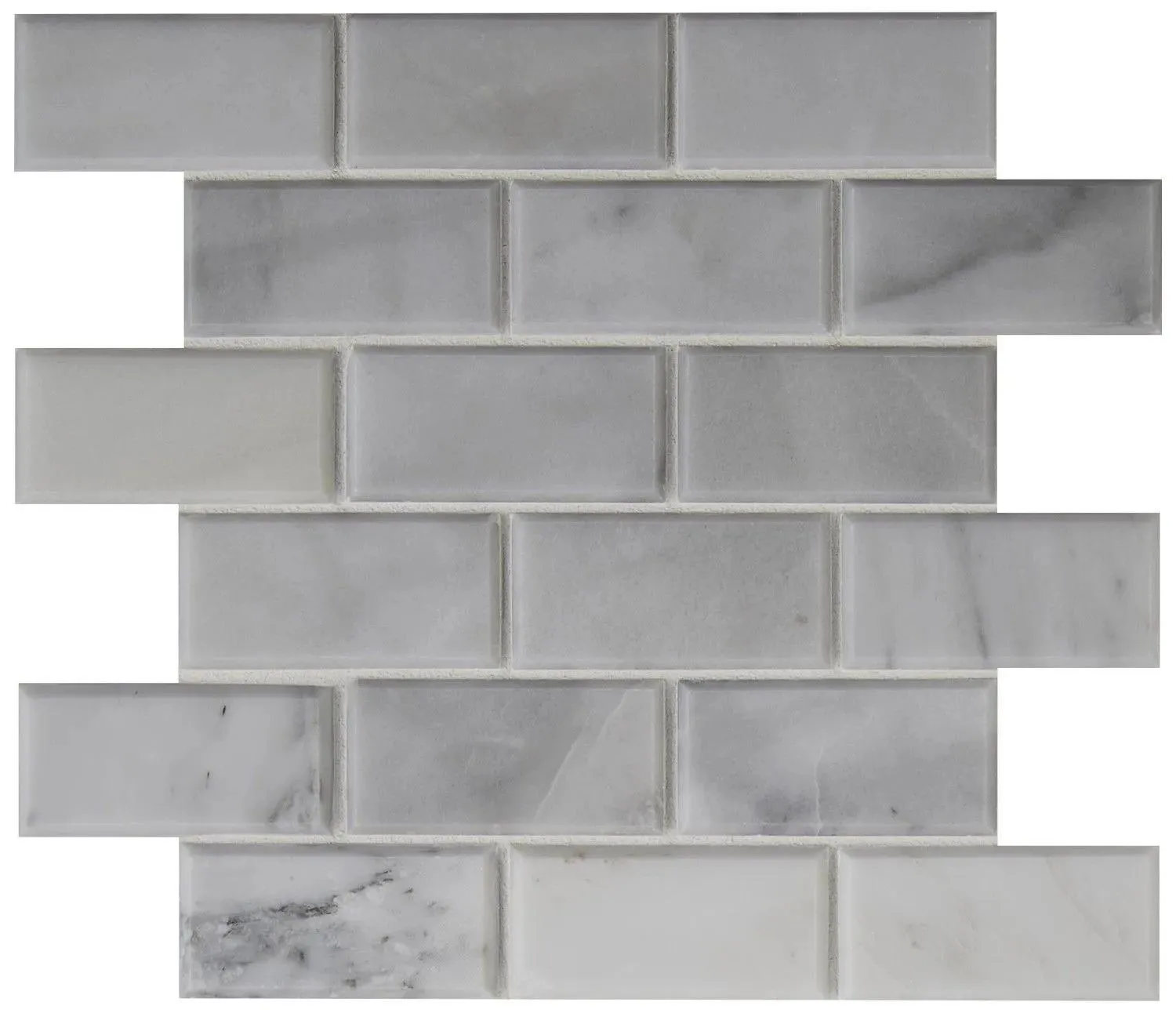 Greecian White-Cool Pol Bev 12" x 12" SMOT-GRE-2X4PB MSI Surfaces Rectangle Mosaic Tiles