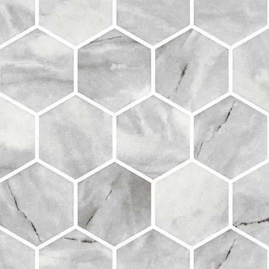 Hex XL Ecostone Inverno Grey Matte 12" x 12" INGRHEX Centura Hexagon Mosaic Tiles