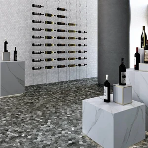 Image 3 of Hex XL Ecostone Inverno Grey Matte 12" x 12" INGRHEX Centura Hexagon Mosaic Tiles sold at Floors & Baths Pro's