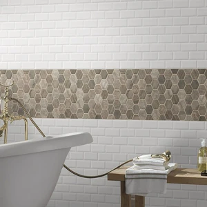 Image 2 of Hexagon Driftwood Brown Matte 11" x 12-3/4" SMOT-GLS-DRIFT6MM MSI Surfaces Hexagon Mosaic Tiles sold at Floors & Baths Pro's