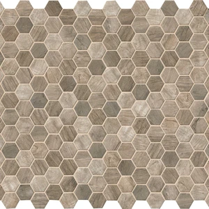 Image 4 of Hexagon Driftwood Brown Matte 11" x 12-3/4" SMOT-GLS-DRIFT6MM MSI Surfaces Hexagon Mosaic Tiles sold at Floors & Baths Pro's