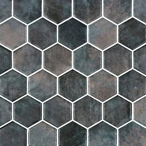 Image 2 of Hex XL Ecostone Denim Copper Glossy 12" x 12" DECOHEX Centura Hexagon Mosaic Tiles sold at Floors & Baths Pro's