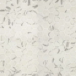 Image 4 of Statuario Celano White-Cool Hexagon Glossy 11" x 12-3/4" SMOT-GLS-STACEL6MM MSI Surfaces Hexagon Mosaic Tiles sold at Floors & Baths Pro's