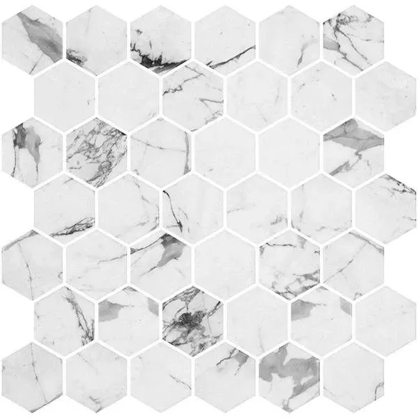 Hex XL Ecostone Fosco Matte 12" x 12" ECHEXLFOSCM Centura Hexagon Mosaic Tiles