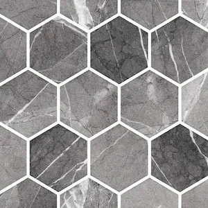 Image 2 of Hex XL Ecostone Grafito Matte 12" x 12" ECHEXLGRAFM Centura Hexagon Mosaic Tiles sold at Floors & Baths Pro's