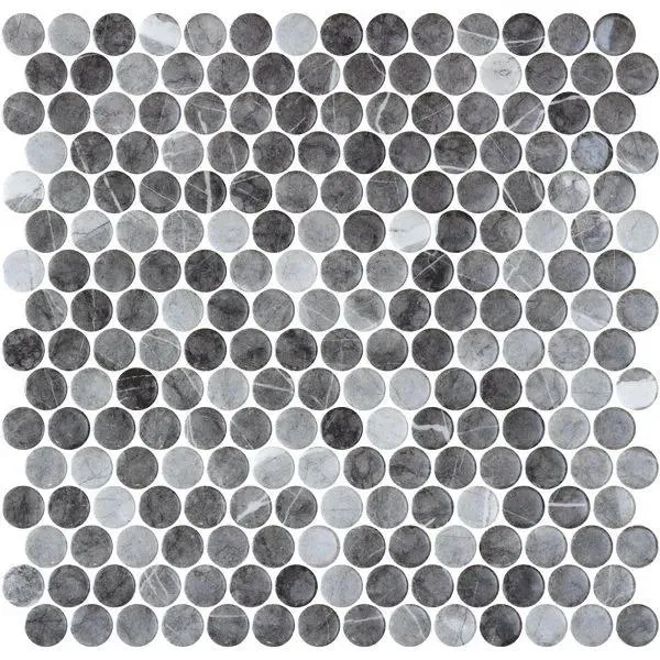 Penny Vanguard Storm Glossy 12" x 12" PE2005290 Centura Circle Mosaic Tiles