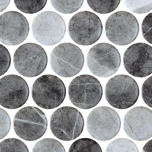 Image 2 of Penny Vanguard Storm Glossy 12" x 12" PE2005290 Centura Circle Mosaic Tiles sold at Floors & Baths Pro's