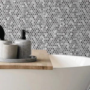 Image 3 of Penny Vanguard Storm Glossy 12" x 12" PE2005290 Centura Circle Mosaic Tiles sold at Floors & Baths Pro's