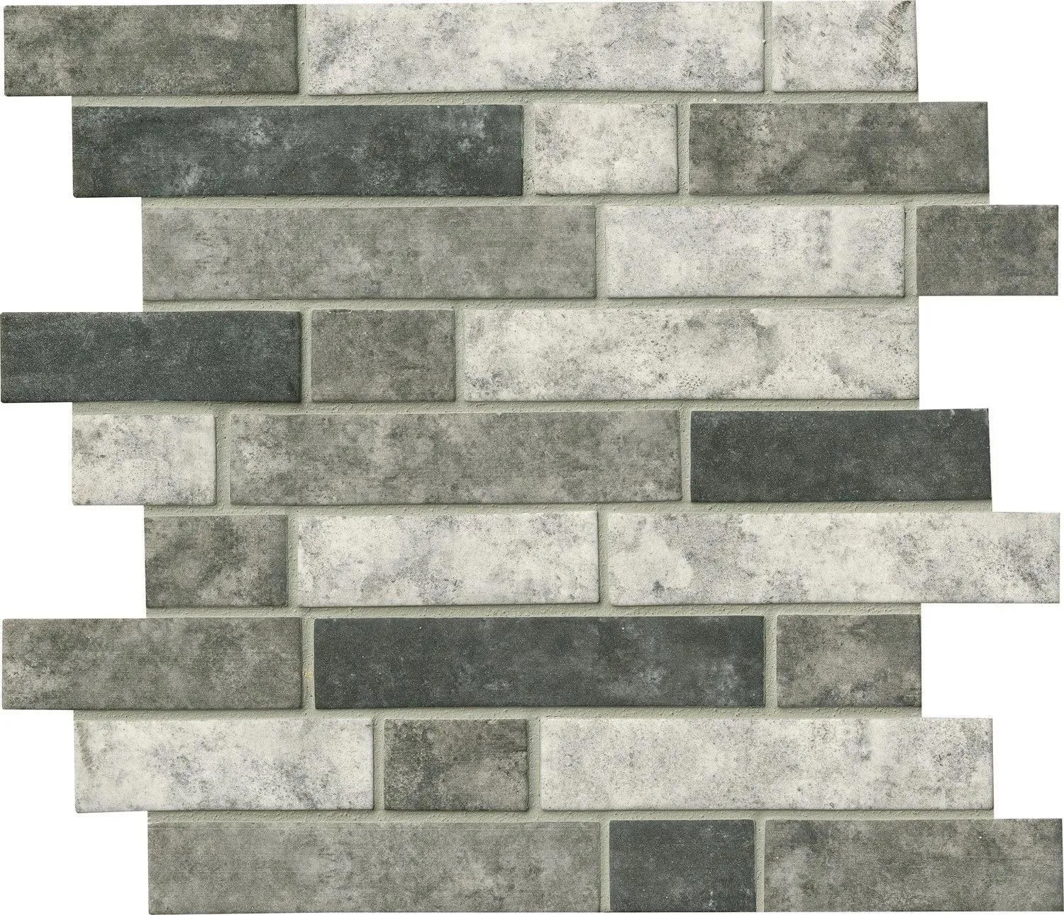 Urban Tapestry Gray-Dark Glossy 12" x 12" SMOT-GLSIL-UT6MM MSI Surfaces Rectangle Mosaic Tiles