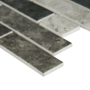 Image 3 of Urban Tapestry Gray-Dark Glossy 12" x 12" SMOT-GLSIL-UT6MM MSI Surfaces Rectangle Mosaic Tiles sold at Floors & Baths Pro's