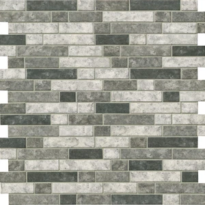 Image 4 of Urban Tapestry Gray-Dark Glossy 12" x 12" SMOT-GLSIL-UT6MM MSI Surfaces Rectangle Mosaic Tiles sold at Floors & Baths Pro's