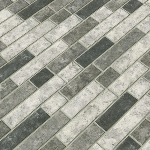Image 5 of Urban Tapestry Gray-Dark Glossy 12" x 12" SMOT-GLSIL-UT6MM MSI Surfaces Rectangle Mosaic Tiles sold at Floors & Baths Pro's