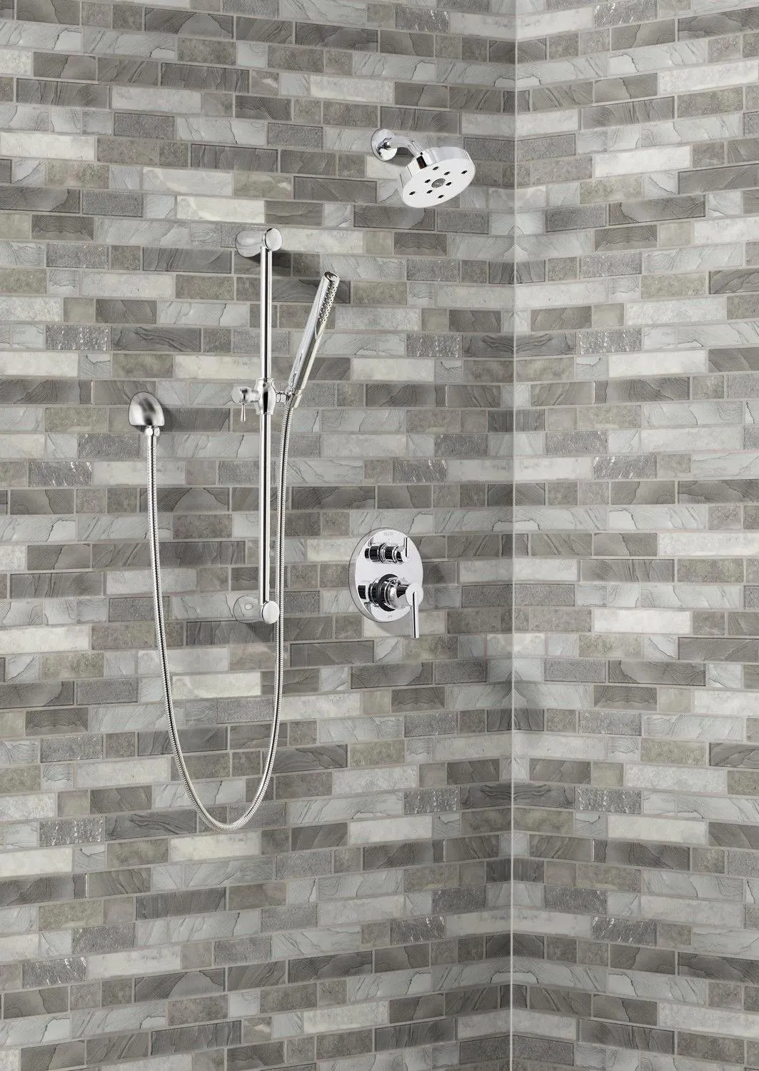 Tarvos Interlocking Gray-Dark Glossy 12" x 12" SMOT-GLSIL-TARVOS6MM MSI Surfaces Rectangle Mosaic Tiles